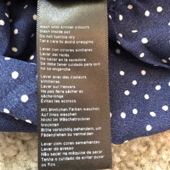 Topshop navy/white polka dot wrap top - Picture 3 of 6